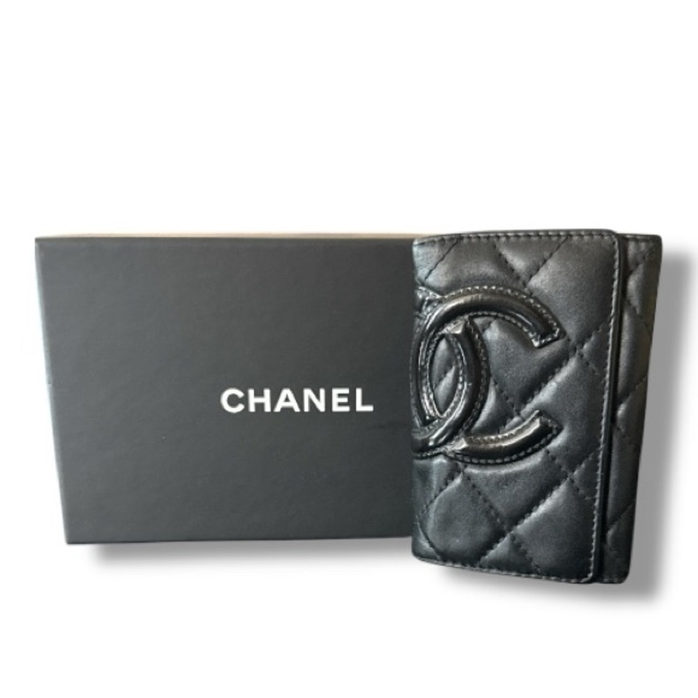 CHANEL Black Cambon Quilted Key Holder